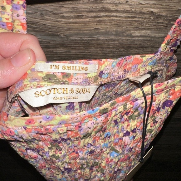 NWT Scotch & Soda Smocked Floral Maxi Dress with Pockets - Picture 8 of 10